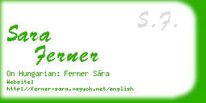 sara ferner business card